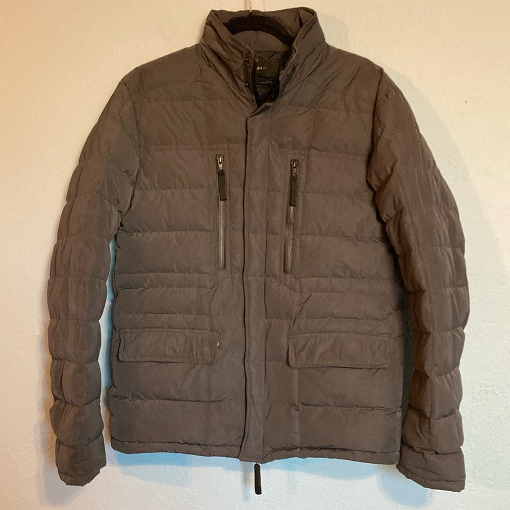 Isaora io Mens Size S Grey Puffer Winter Coat Genuine Down Feathers *FLAWED*